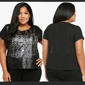 Torrid faux leather cut out top